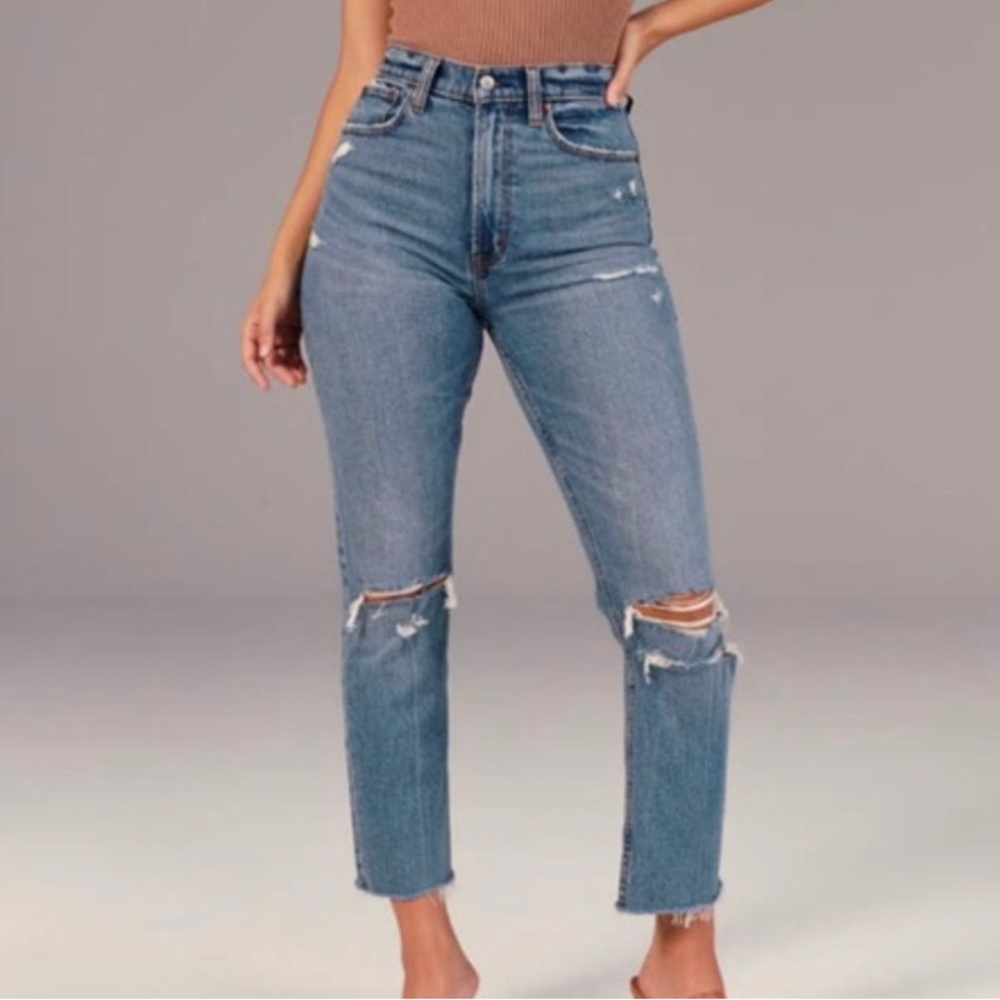 Abercrombie Ankle Straight Ultra High Rise Jeans